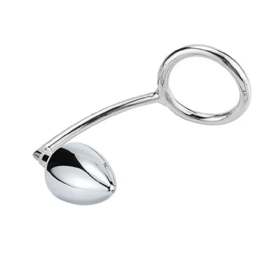 DiscreetChoice 4663 Steel Cock with Anal Ring Set Stainless Hook 0129